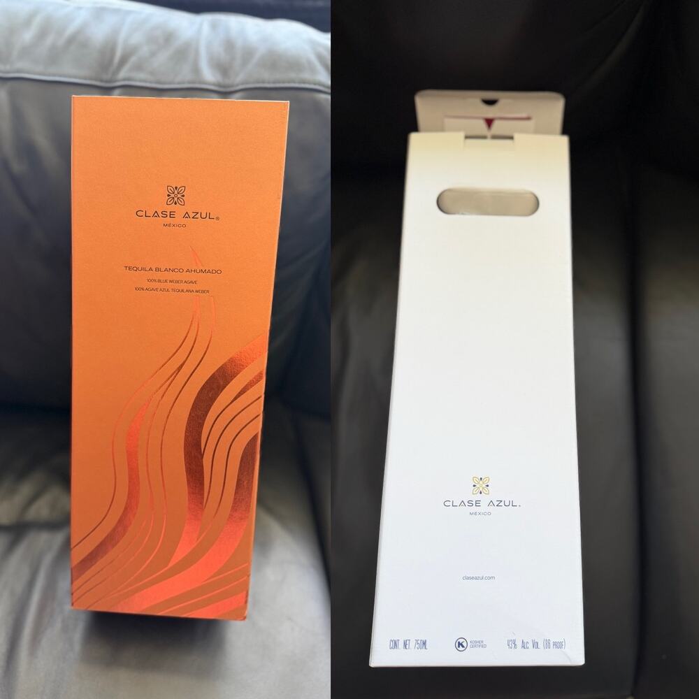 Two Clas Azul empty tequila bottle boxes